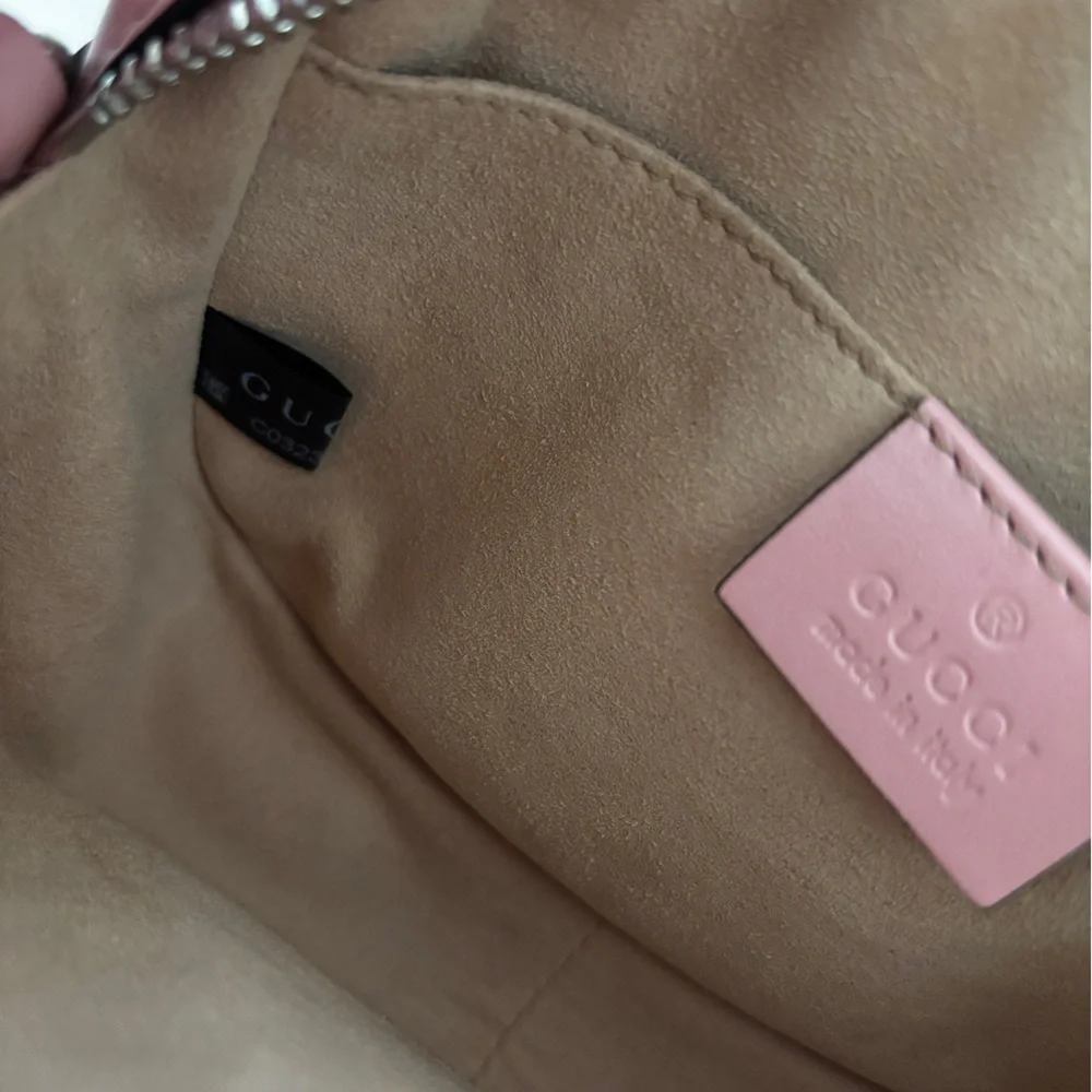 Gucci GG Marmont Small Camera Bag Blush Pink Matelassé Leather Silver Hardware - Picture 6 of 12